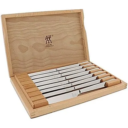 8-Pc Zwilling J.A. Henckels Stainless Steel Steak Knife Set w/ Wooden Case