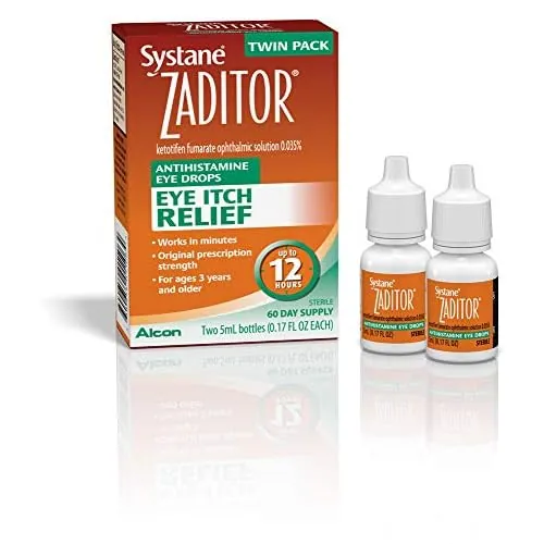 Alcon Zaditor Antihistamine Eye Drops, Twin Pack, 5-mL Each