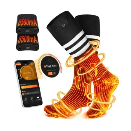 CHOVE Heated Socks with 2x 8500mAh Batteries