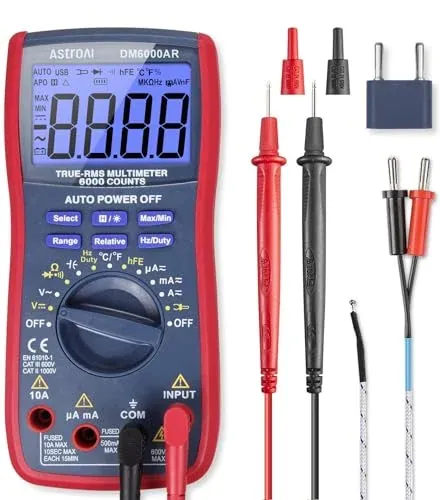 AstroAI Digital Multimeter True RMS 6000 Counts Auto-Ranging