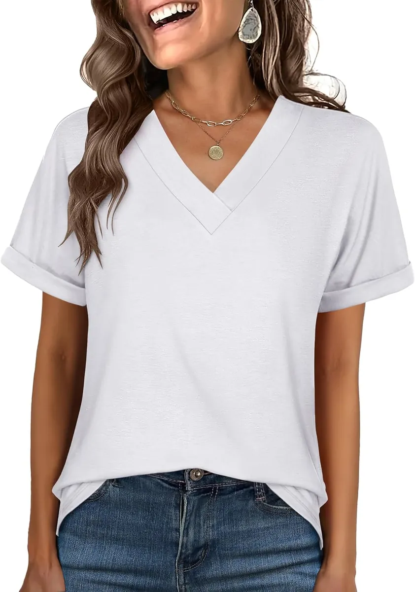 Anrabess Women’s V-Neck T-Shirt