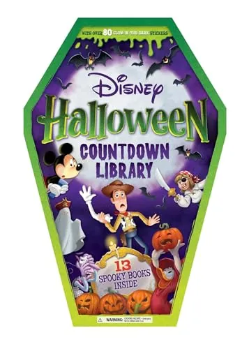 Disney Halloween Countdown Library w/ 13 Spooky Stories & 80 Glow-in-the-Dark Stickers