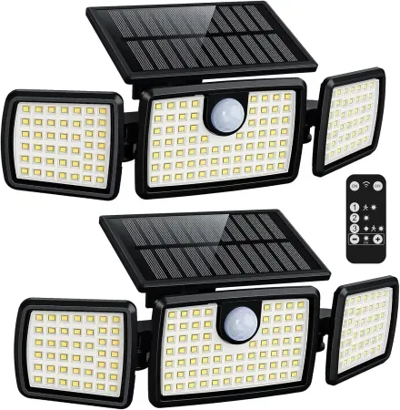 2-Pack MIHANI 232 LED Outdoor Solar 120° Motion Sensor Flood Lights