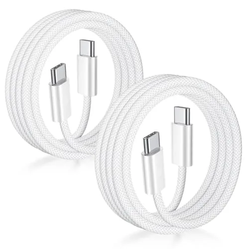 Orseoose 2-Pack 3' 60W Braided USB-C to USB-C Fast Charging Cable