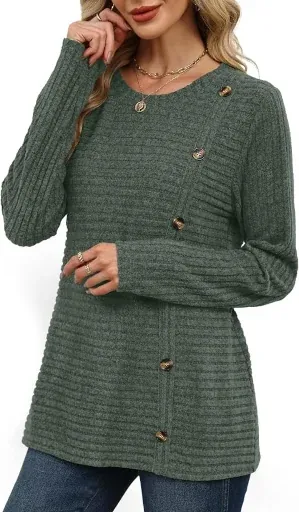 WIHOLL Long Sleeve Shirts Tunic Tops