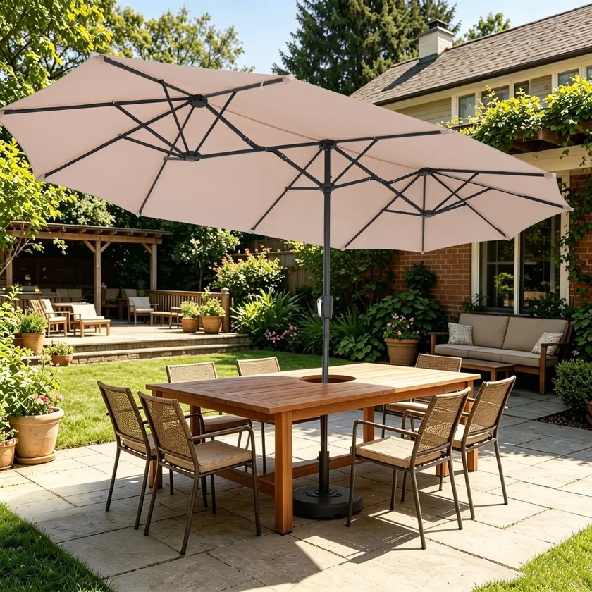 Ainfox 15ft Double-Sided Patio Umbrella