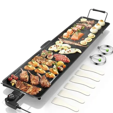 Costzon 2000W 35" Electric Griddle w/ Drip Tray, 6 Spatulas, 2 Egg Rings