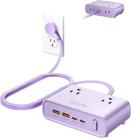 10' Ntonpower 8-in-1 Power Strip w/ 4 AC Outlets & 4 USB Ports