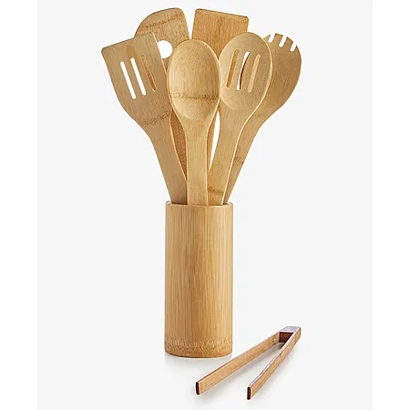 7-pc Arch Studio Bamboo Utensil Set & Holder