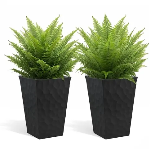 Keter Stone Tapered Planter Set of 2, Tall 26.4-Inch 12.2-Gallon