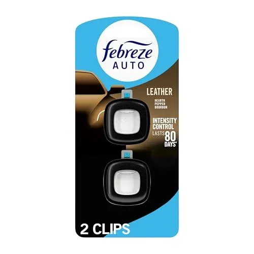 Febreze AUTO Air Freshener Vent Clip 2-Count (Leather)