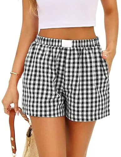 Women's Casual Plaid & Striped Shorts