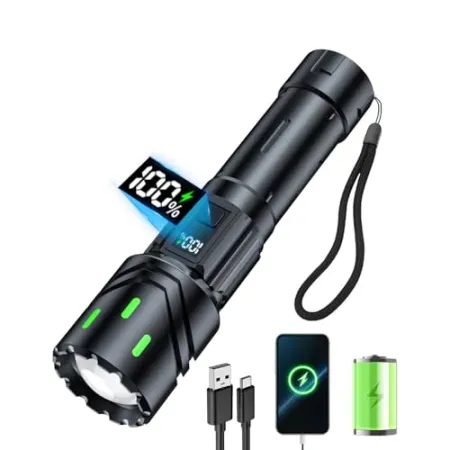 ZARRSON Rechargeable LED Tactical Flashlight with LCD Power Display