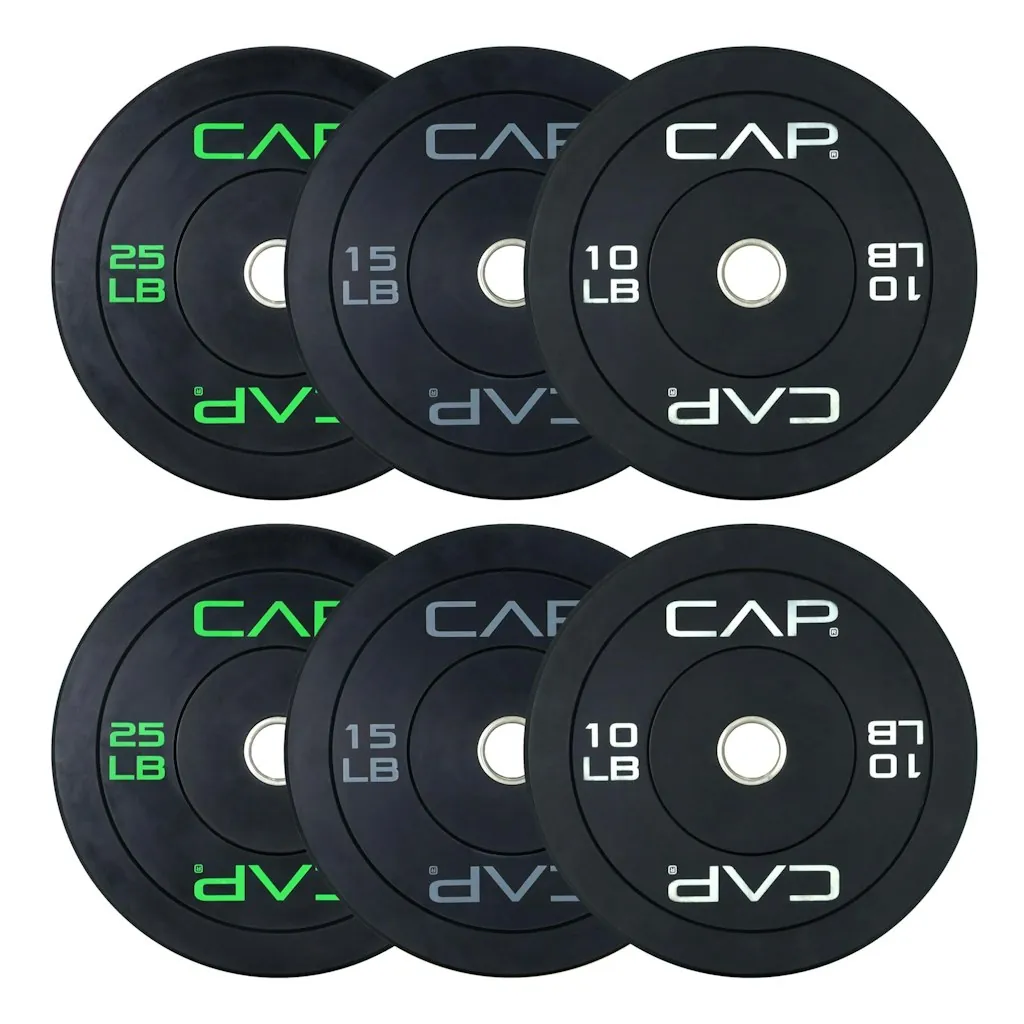 CAP 2" Olympic Bumper Plate 100-lb. Weight Set