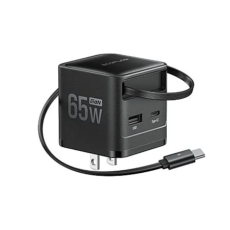 Prime Members: EF ECOFLOW Up to 65W 3-in-1 USB C Charger w/ Retractable Cable