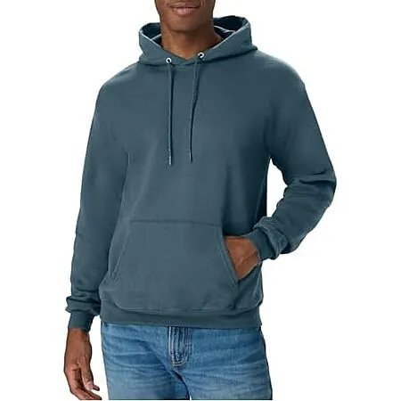 Hanes Men's EcoSmart Fleece Pullover Hooded Sweatshirt (Metallic Teal)