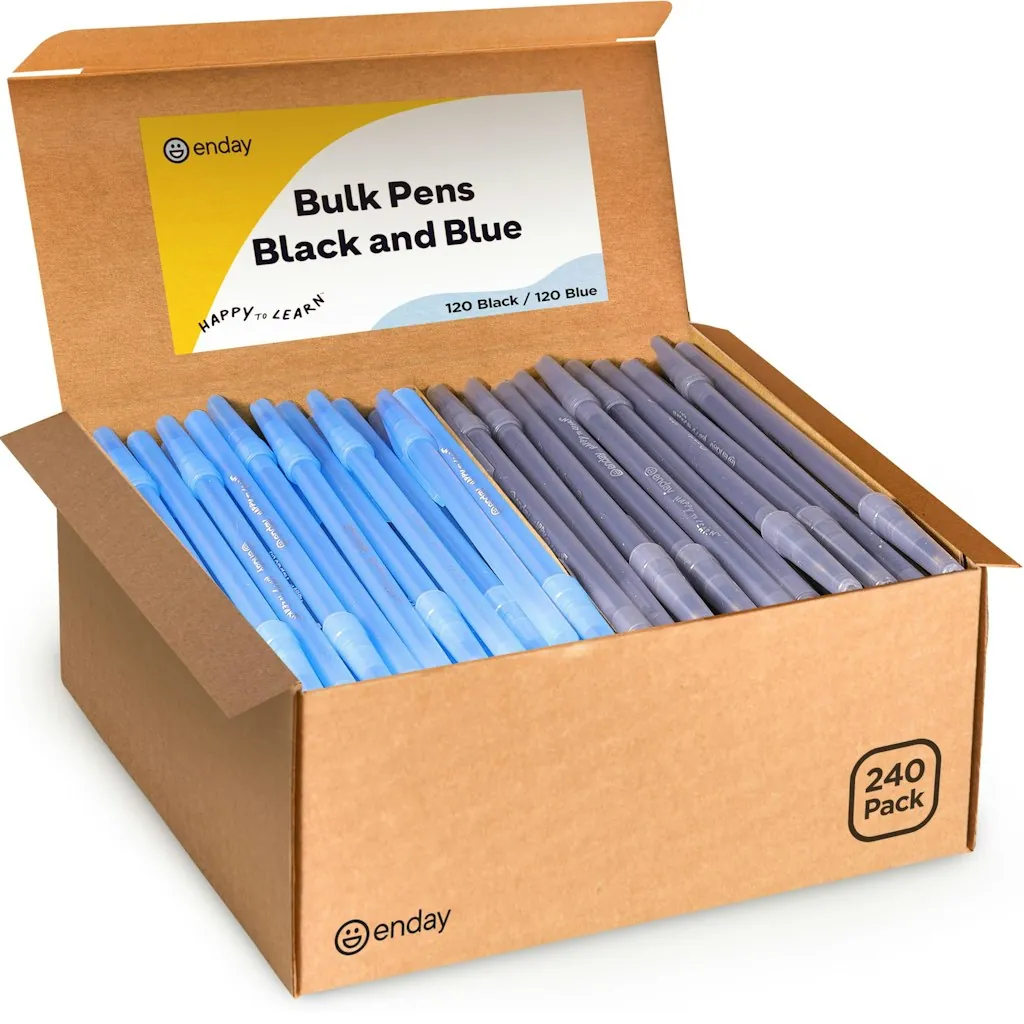 Enday 240-Count Ballpoint Pens Bulk Pack