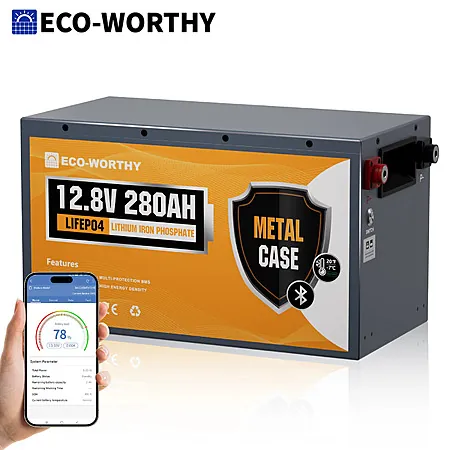 ECO-WORTHY 3584Wh 12V 280Ah Metal Case LiFePO4 Battery w/ Bluetooth