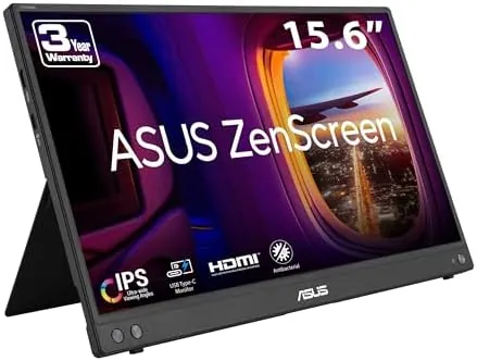 15.6″ ASUS ZenScreen 1080p USB-C Portable Monitor w/ Kickstand & Tripod Socket