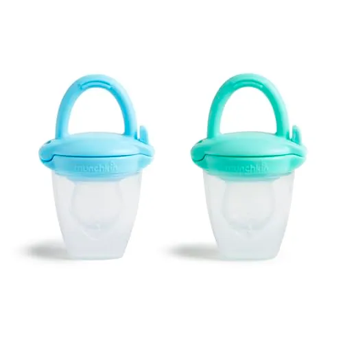 Munchkin Silicone Baby Food Feeder 2-Pack (Blue & Mint)