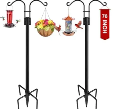 2-Pack XDW-GIFTS 76" Double Shepherds Hook Garden Poles