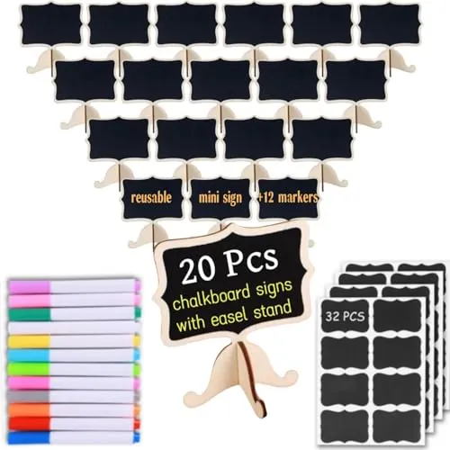 20 Pack Mini Chalkboards Signs Food Labels