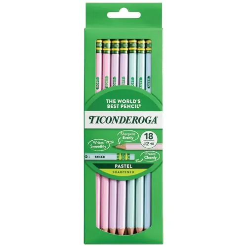 Ticonderoga Pre-Sharpened Pencils 18-Count in Pastel