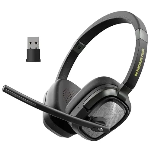 Monster VoiceLink 200 Wireless Headset with Bluetooth V5.4 and AI Noise Cancelling Mic