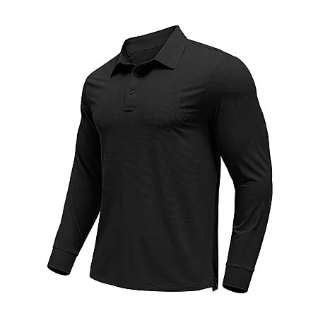 PINSPARK Men's Long Sleeve UPF 50+ Moisture Wicking Golf Polo Tee (various)