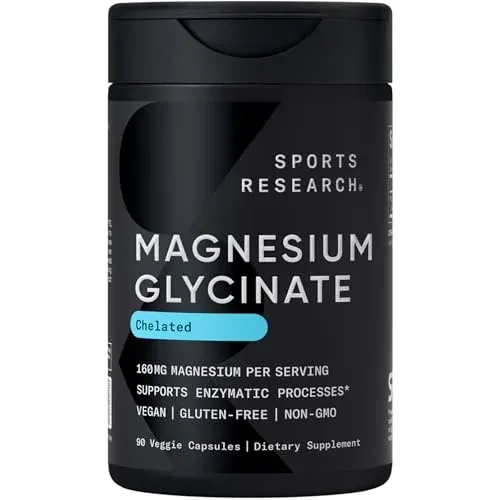 Sports Research Magnesium Glycinate 90-Count, 160mg