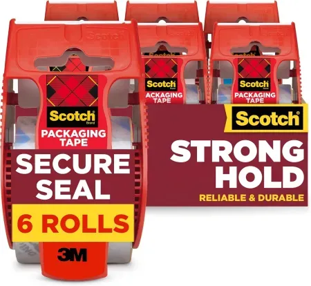 6-Count 1.88" x 800" Scotch Secure Seal Packing Tape