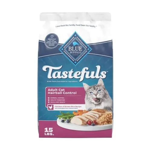 Blue Buffalo Tastefuls Chicken & Brown Rice Hairball Control Adult Dry Cat Food 15-Pound