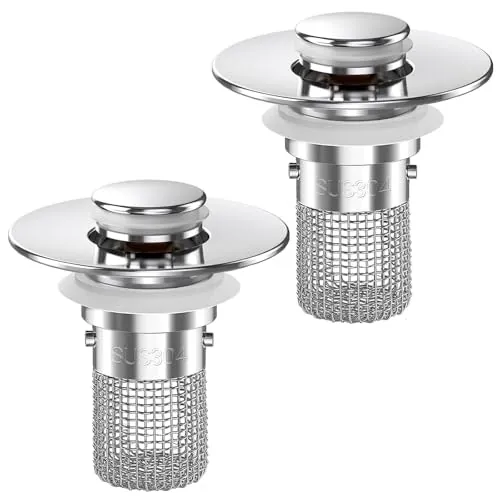 Pop-up Bathroom Sink Drain Strainer 2-Pack