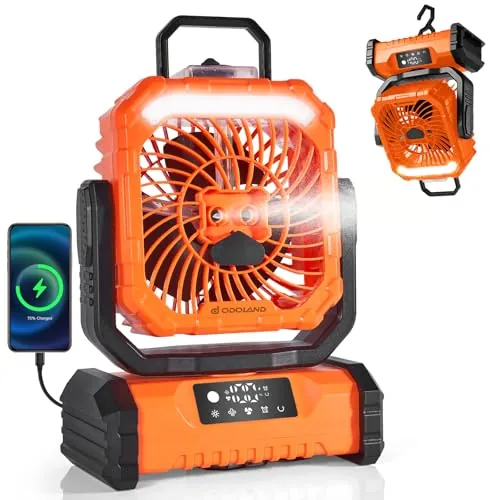 Odoland 30000mAh Portable Misting Fan with Light & Remote