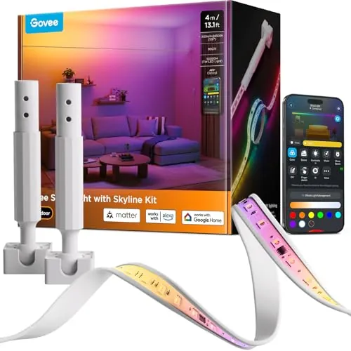 Govee Smart LED Strip Light 13.1' with Skyline Kit (RGBWWIC Color)