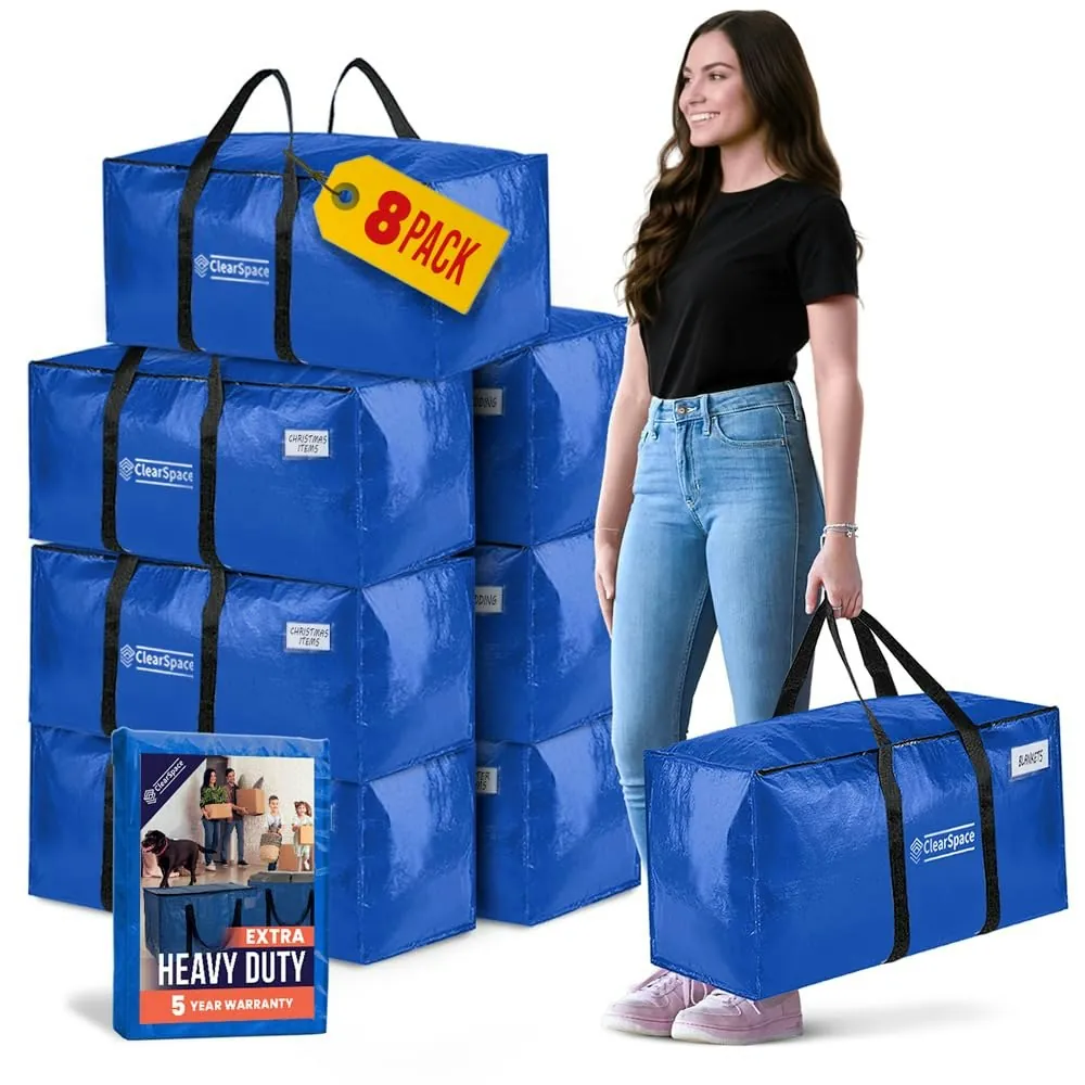 ClearSpace Heavy Duty Moving Bags 8-Pack