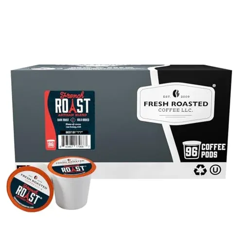 Fresh Roasted Coffee French Roast Dark K-Cup Pods 96 Count
