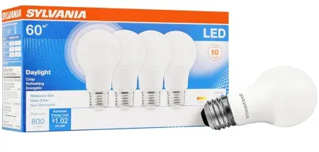 4-pack SYLVANIA 60W Equivalent A19 Frosted LED Light Bulb
