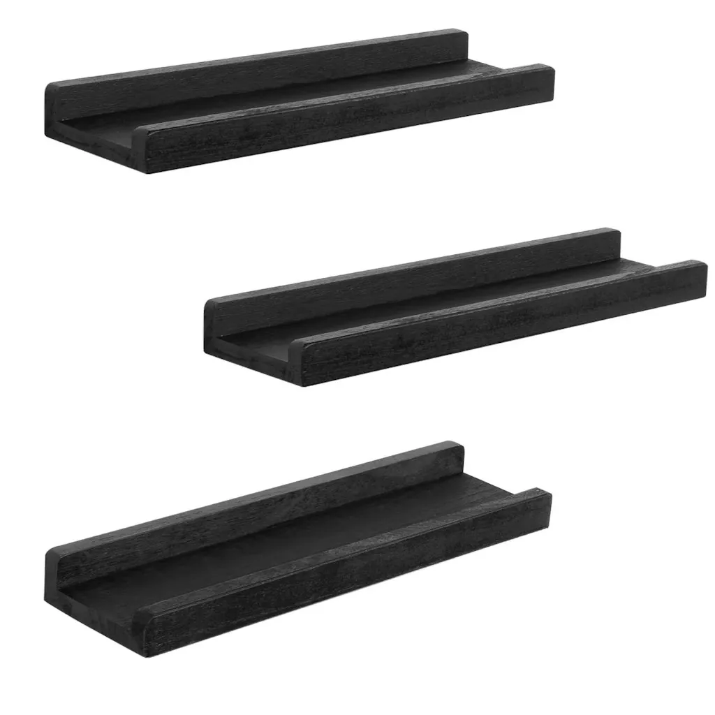 Floating Ledge Solid Wood Shelves 3-Pack
