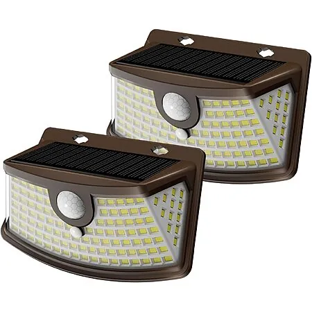 2-Pk Aootek Outdoor Wide Angle Solar Motion Sensor Lights (Brown)