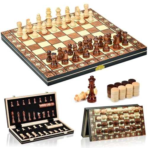 15" Magnetic Wooden Chess Set