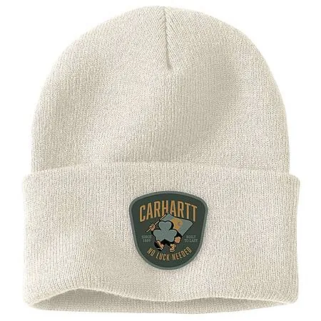 Carhartt Shamrock Patch Knit Beanie (Black or White)