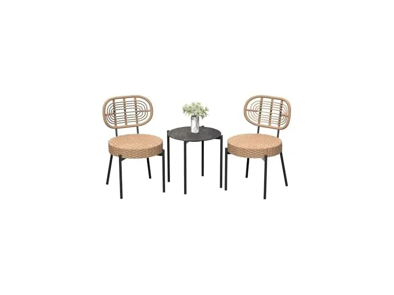 GarveeLife 3-Piece Wicker Patio Bistro Furniture Set