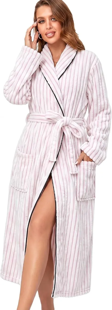 Women’s Striped Bathrobe