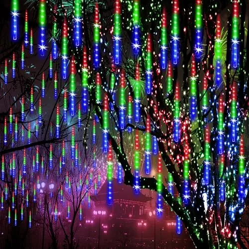 ZPQBEYE 24-Tube 576-LED Meteor Shower Christmas Lights