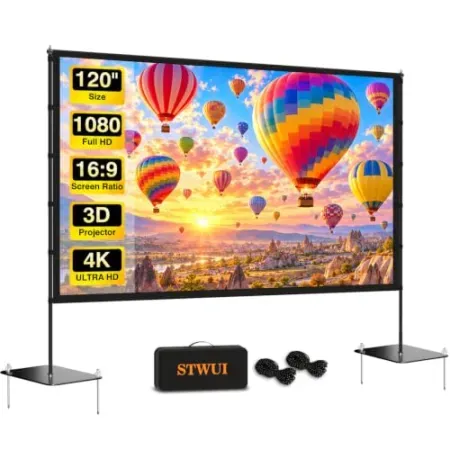 STWUI Outdoor 120" 4K Projector Screen w/ Stand