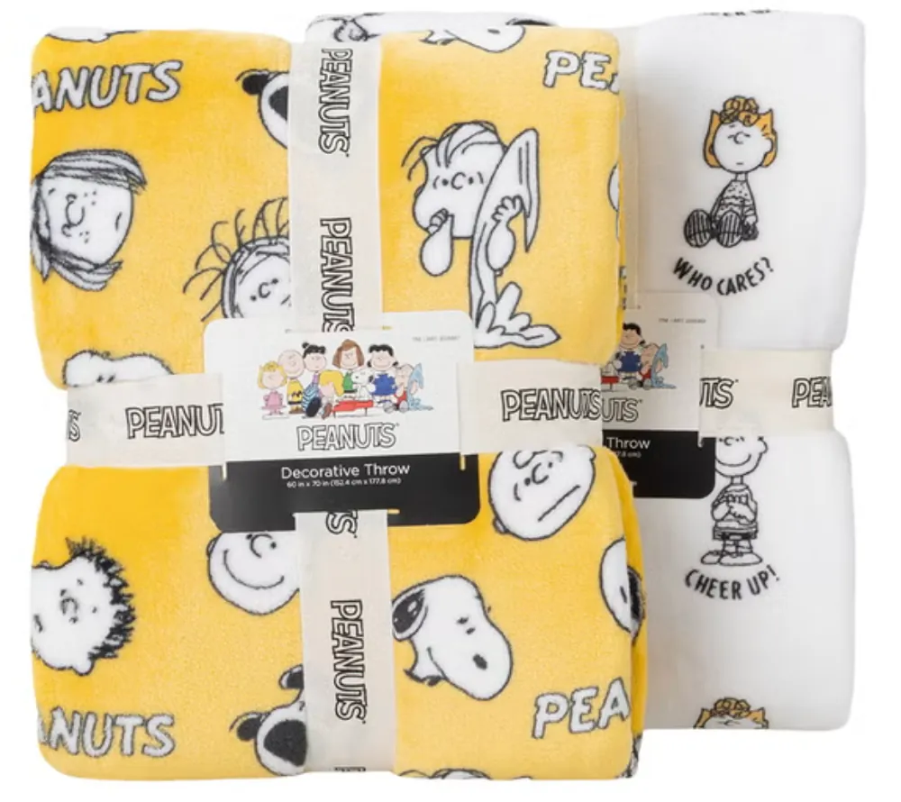 Peanuts Printed VelvetLoft Throw 2-Pack