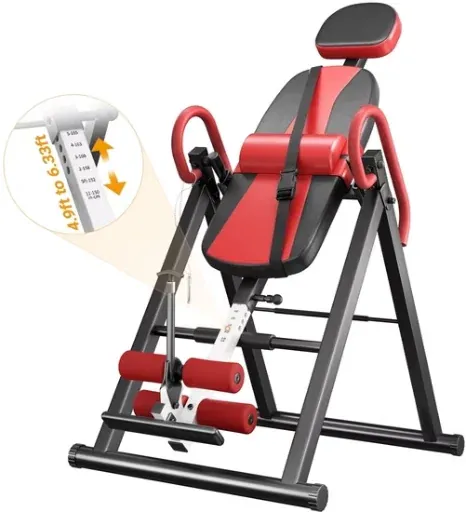 Dprodo 300-Lb Capacity Heavy Duty Foldable Inversion Table (Red)