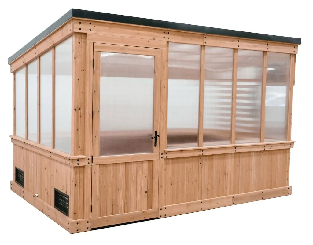 Backyard Discovery Zalie 11x7-Foot Cedar Wood & Polycarbonate Walk-in Greenhouse Kit