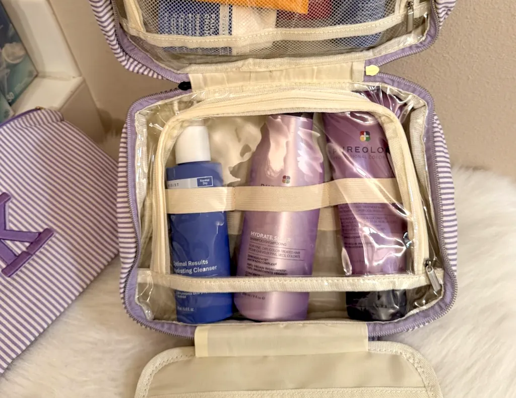 Initial Hanging Toiletry & Makeup Bag Set